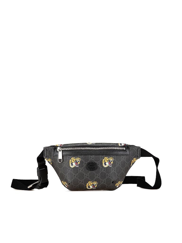 Gucci 100% Coated Canvas Black GG Supreme Tiger Belt Bag One size - photo 1