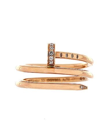 Cartier Juste un Clou Double Ring 18K Rose Gold and Diamonds Small (view 1)