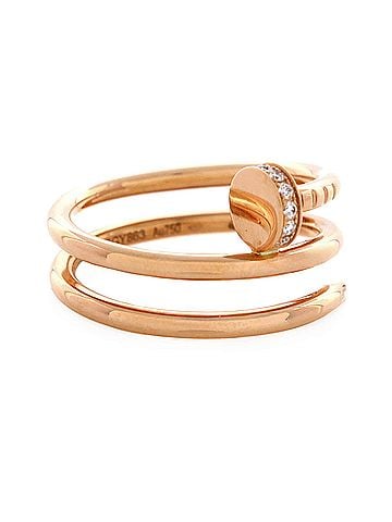 Cartier Juste un Clou Double Ring 18K Rose Gold and Diamonds Small (view 2)