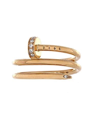 Cartier Juste un Clou Double Ring 18K Yellow Gold and Diamonds Small (view 2)