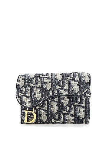 Christian Dior Saddle Flap Zipped Card Holder Oblique Canvas Compact (view 1)