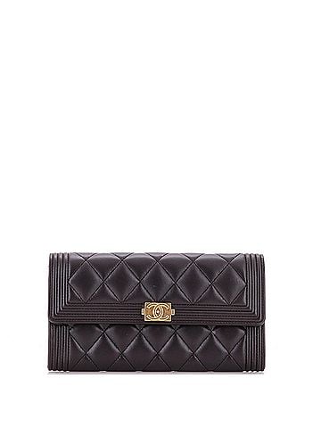 Chanel Boy Flap Wallet Quilted Lambskin Long (view 1)