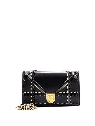 Christian Dior Diorama Wallet on Chain Studded Leather (view 1)