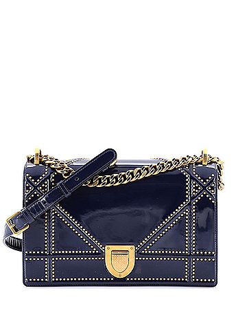 Christian Dior Diorama Flap Bag Studded Patent Medium (view 1)