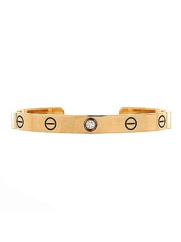 Cartier Love 1 Diamond Cuff Bracelet 18K Yellow Gold with Diamond (view 1)
