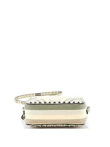 Valentino Garavani 1975 Rockstud Camera Crossbody Bag Striped Leather (view 2)