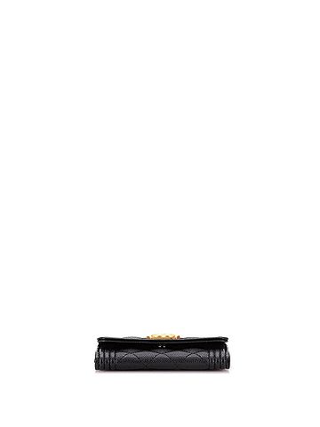 Chanel Boy Flap Card Case Quilted Caviar (view 2)