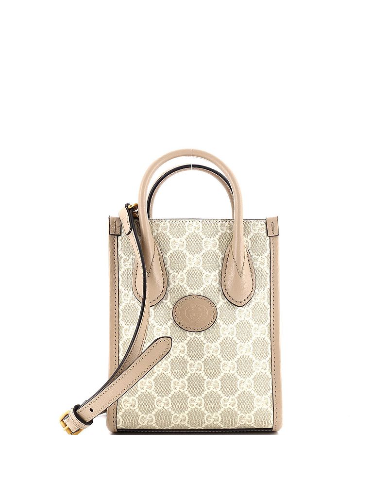 Gucci Tan Interlocking G Patch Tote GG Coated Canvas Mini One size - photo 1