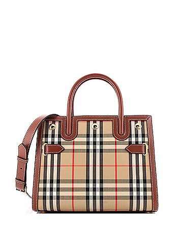Burberry Title Two Handle Tote Vintage Check Canvas and Leather Mini (view 1)