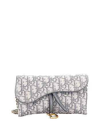 Christian Dior Saddle Chain Wallet Oblique Canvas (view 1)