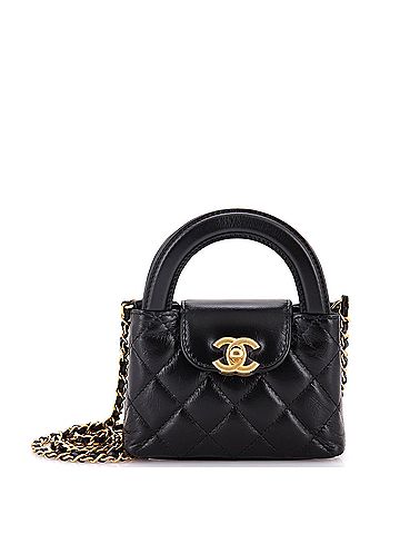 Chanel Kelly Top Handle Clutch with Chain Quilted Shiny Aged Calfskin (view 1)