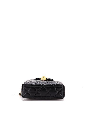 Chanel Kelly Top Handle Clutch with Chain Quilted Shiny Aged Calfskin (view 2)