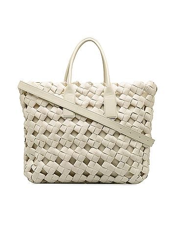 Bottega Veneta Canvas Window Woven Satchel (view 1)