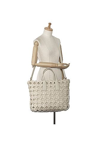 Bottega Veneta Canvas Window Woven Satchel (view 2)