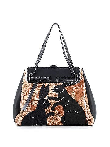 Loewe Lazo Bag Embroidered Canvas and Leather (view 1)