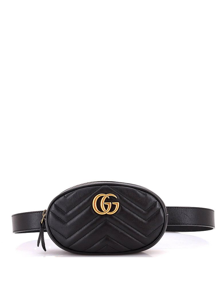 Gucci 100% Leather Black GG Marmont Belt Bag Matelasse Leather One size - photo 1