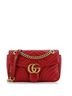 Gucci 100% Leather Red GG Marmont Flap Bag Matelasse Leather Small One size - photo 1