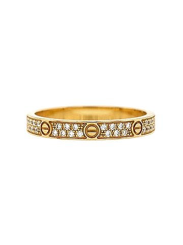 Cartier Love Wedding Band Pave Diamonds Ring 18K Yellow Gold and Diamonds Small (view 1)