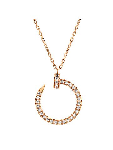 Cartier Juste un Clou Pendant Necklace 18K Rose Gold and Pave Diamonds (view 1)