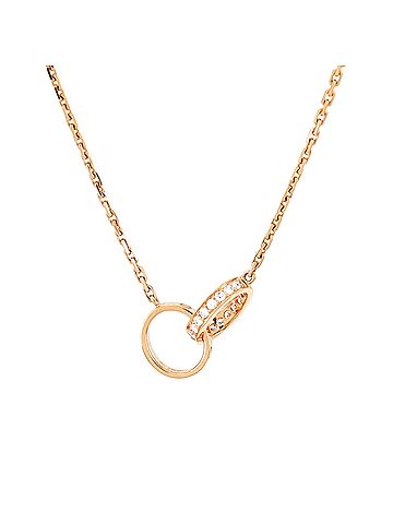 Cartier Love Interlocking Necklace 18K Rose Gold with Diamonds (view 1)