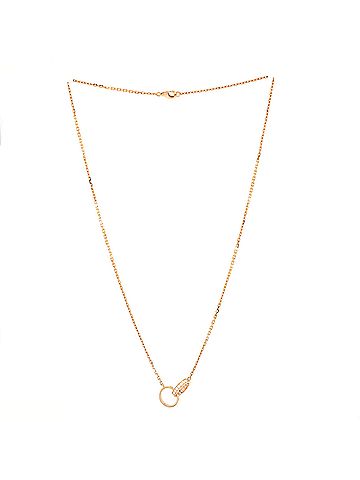 Cartier Love Interlocking Necklace 18K Rose Gold with Diamonds (view 2)
