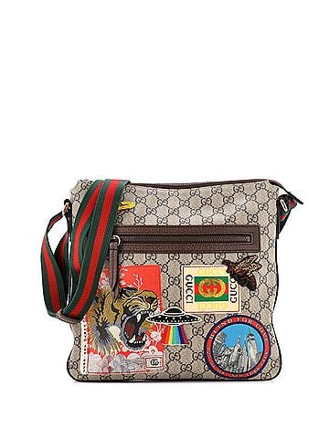 Gucci Courrier Zip Messenger GG Coated Canvas with Applique Medium (view 1)