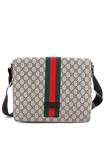 Gucci Web Flap Messenger Bag GG Coated Canvas Medium (view 1)