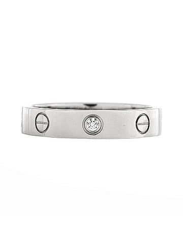 Cartier Love Wedding Band 1 Diamond Ring 18K White Gold with Diamond (view 1)