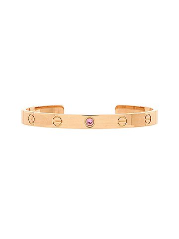 Cartier Love Cuff Bracelet 18K Rose Gold with Pink Sapphire (view 1)