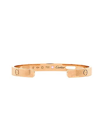 Cartier Love Cuff Bracelet 18K Rose Gold with Pink Sapphire (view 2)