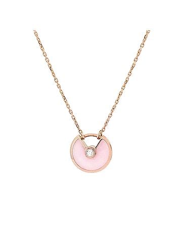 Cartier Amulette de Cartier Pendant Necklace 18K Rose Gold with Pink Opal and Diamond XS (view 1)