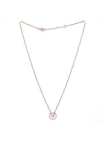 Cartier Amulette de Cartier Pendant Necklace 18K Rose Gold with Pink Opal and Diamond XS (view 2)