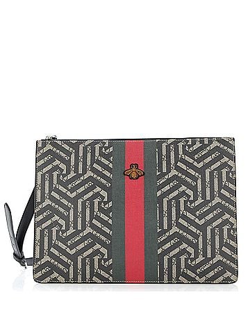 Gucci Bee Web Zip Messenger Bag Caleido GG Coated Canvas Large (view 1)