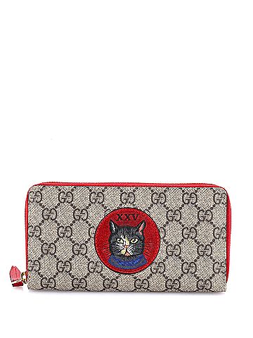 Gucci Zip Around Wallet GG Coated Canvas with Applique (view 1)