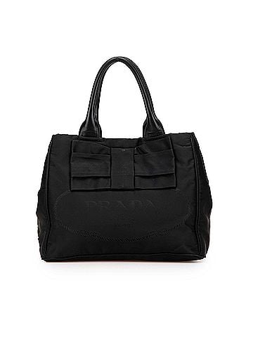 Prada Tessuto Canapa Logo Bow Satchel (view 1)