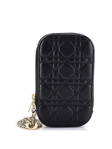 Christian Dior Lady Dior Phone Holder on Chain Cannage Quilt Lambskin (view 1)