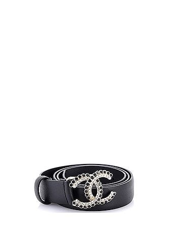 Chanel CC Buckle Belt Leather with Crystal Embellished Metal Thin (view 1)