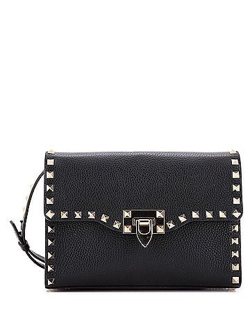 Valentino Garavani Rockstud Flip Lock Flap Bag Leather Medium (view 1)