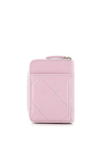 Chanel 19 Card Holder Zip Coin Purse Quilted Lambskin (view 2)