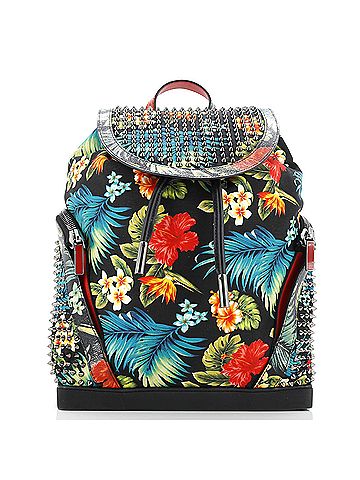 Christian Louboutin Explorafunk Backpack Spiked Printed Canvas (view 1)