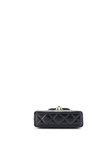 Chanel Kelly Top Handle Clutch with Chain Quilted Shiny Aged Calfskin (view 2)