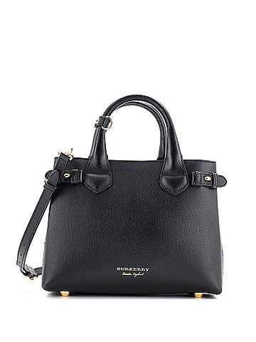 Burberry Banner Tote Leather and House Check Canvas Small (view 1)