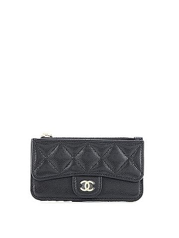 Chanel Flap Zip Card Holder Quilted Caviar (view 1)