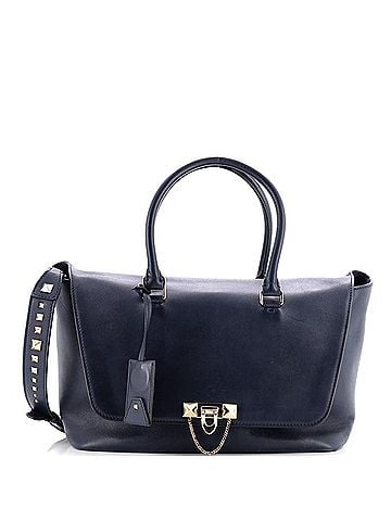 Valentino Garavani Demilune Flap Satchel Leather Medium (view 1)
