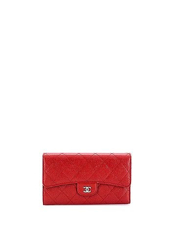 Chanel L-Flap Wallet Quilted Caviar Long (view 1)