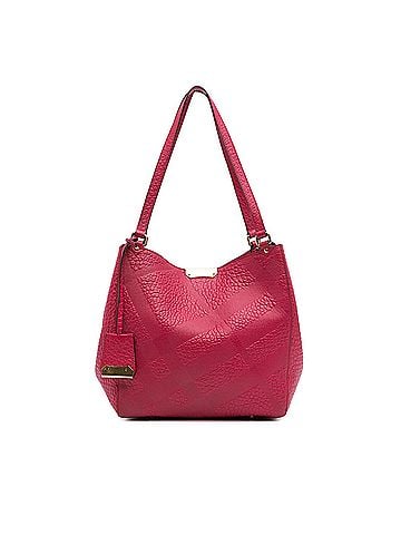 Burberry Small Embossed Grain Check Leather Canterbury Tote (view 1)