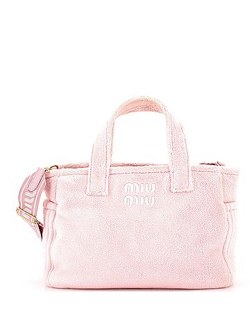 Miu Miu Logo Convertible Tote Terry Cloth Large (view 1)