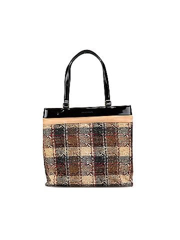 Burberry Plaid Tweed Tote (view 1)