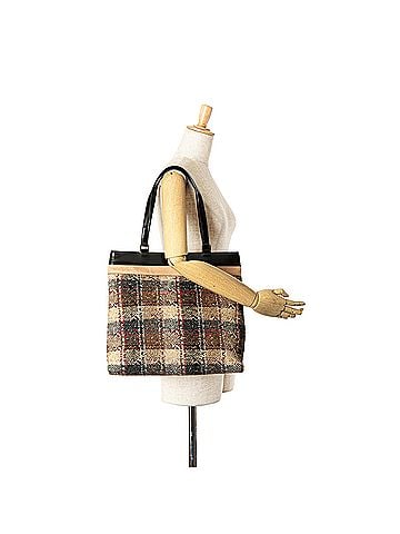 Burberry Plaid Tweed Tote (view 2)