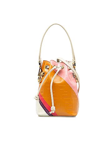 Fendi FF Embossed Striped Mini Mon Tresor Bucket Bag (view 1)